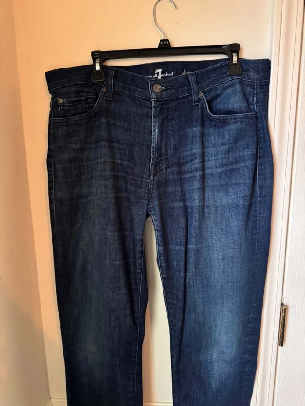 7 For All Mankind‎ Men's Dark Blue Straight Jeans Size 36